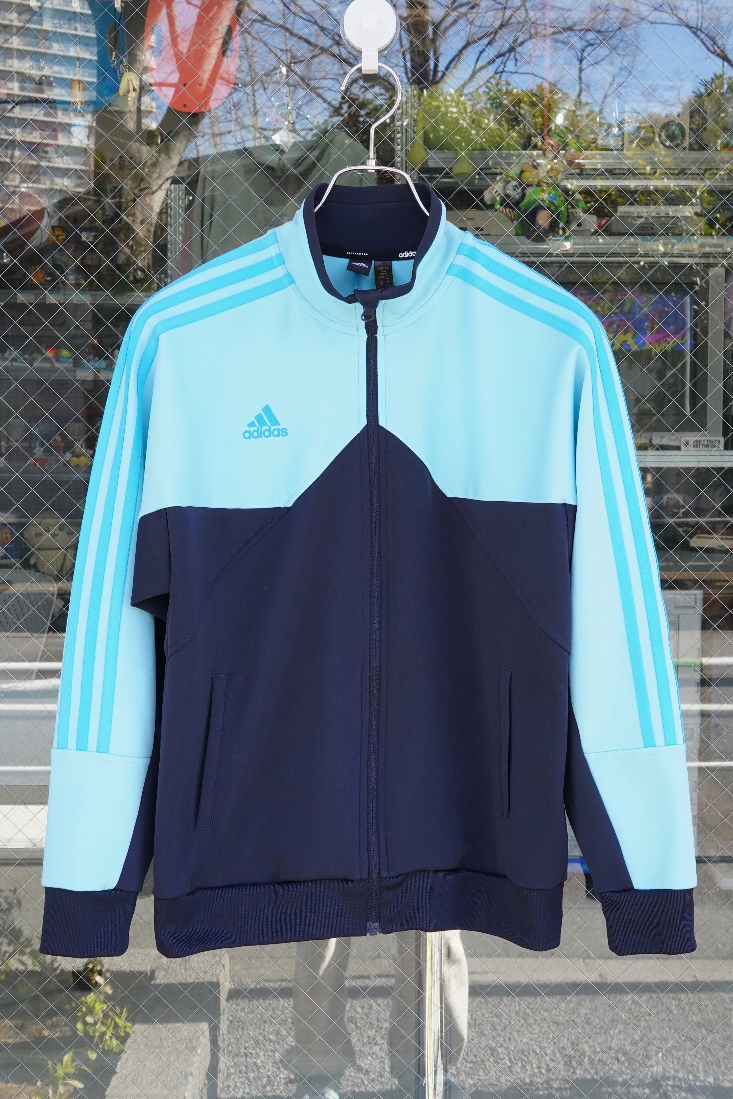 adidas Tiro トラックジャケット AEROREADY ダブルニット ライトアクア×ネイビー J160(大人S相当)