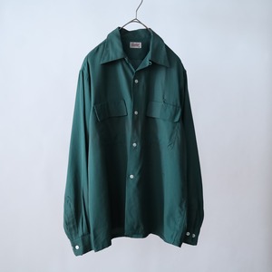 50s'~ vinntage green color rayon shirt
