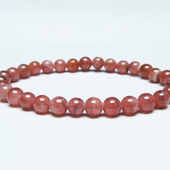 インカローズ ブレスレット 6mm ロードクロサイト ブレス 一点物 メール便可 [M便 1/10] 111-46644