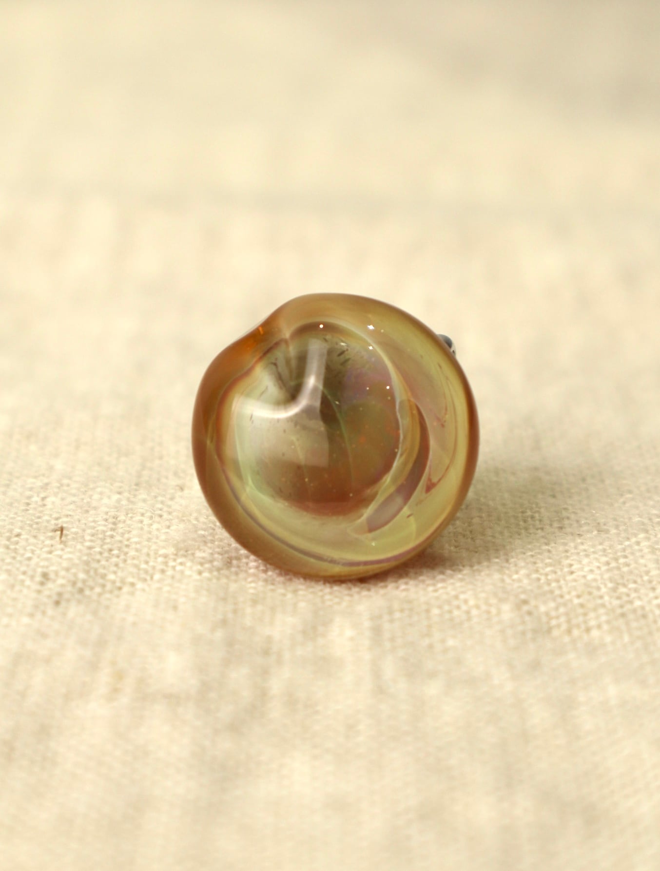 硝子の帯留　瑪瑙