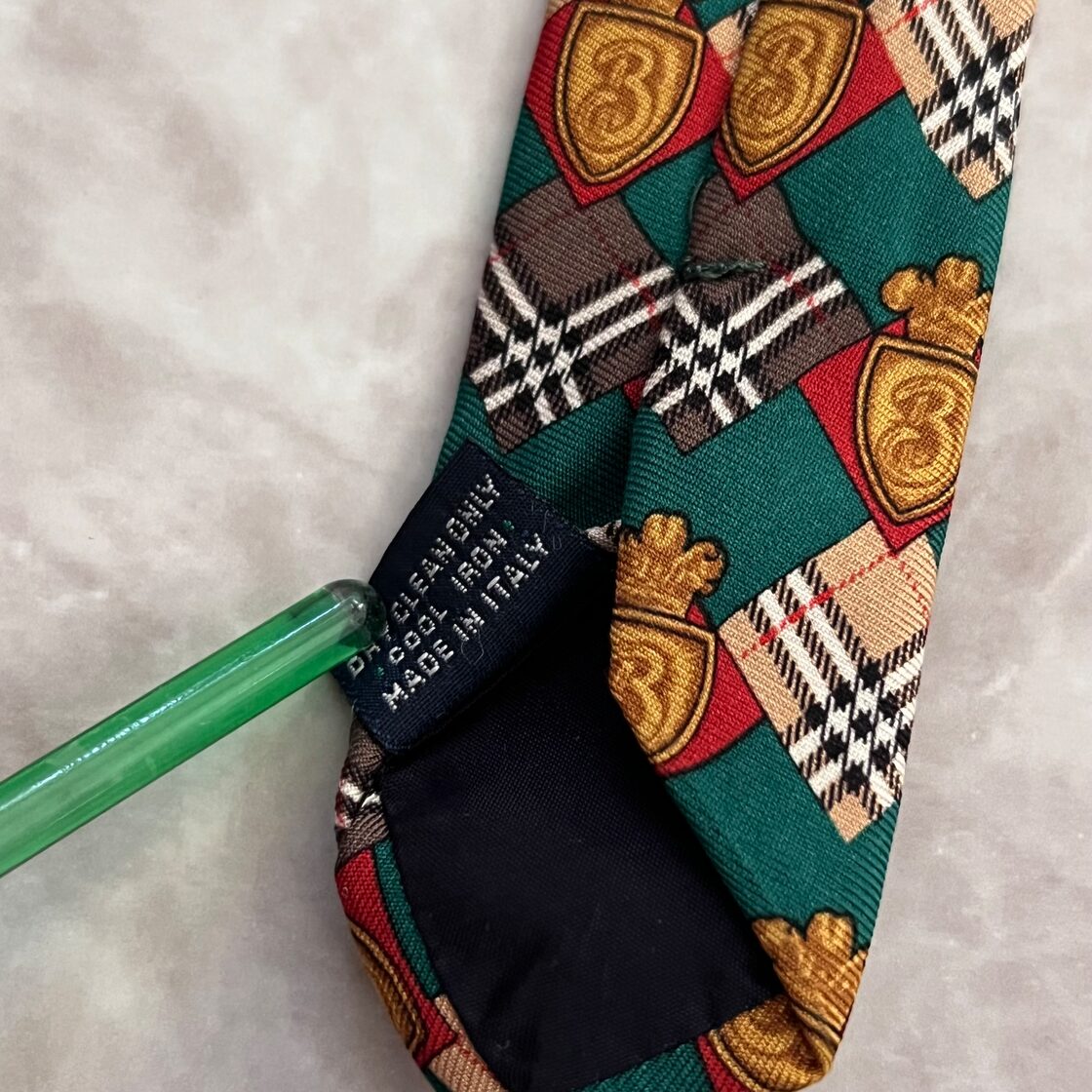 イタリア製 90s BURBERRY バーバリー ネクタイ ノバチェック グリーン 