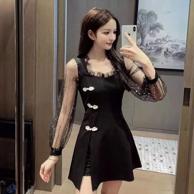 2点送料無料 レディース 長袖 夜店 胸元 タイトワンピース 気質セクシーなドレスナイトクラブ ミニワンピース 大人 上品 エレガント衣装  [GAS00919]_T1