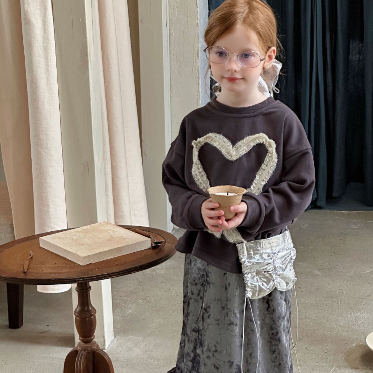 秋ベルベットフリルスカート