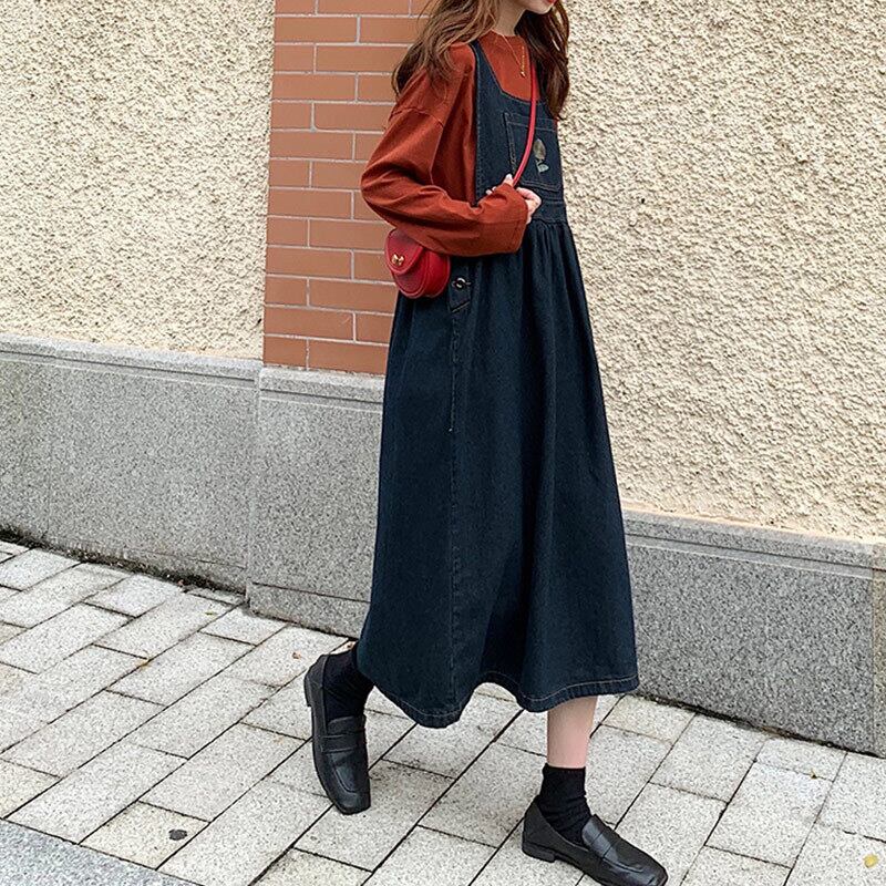 スタンダードドレス スプリングロングルーズスタイルスリムスカート レッド レトロ 刺繍 春物 萌量不足15630411362