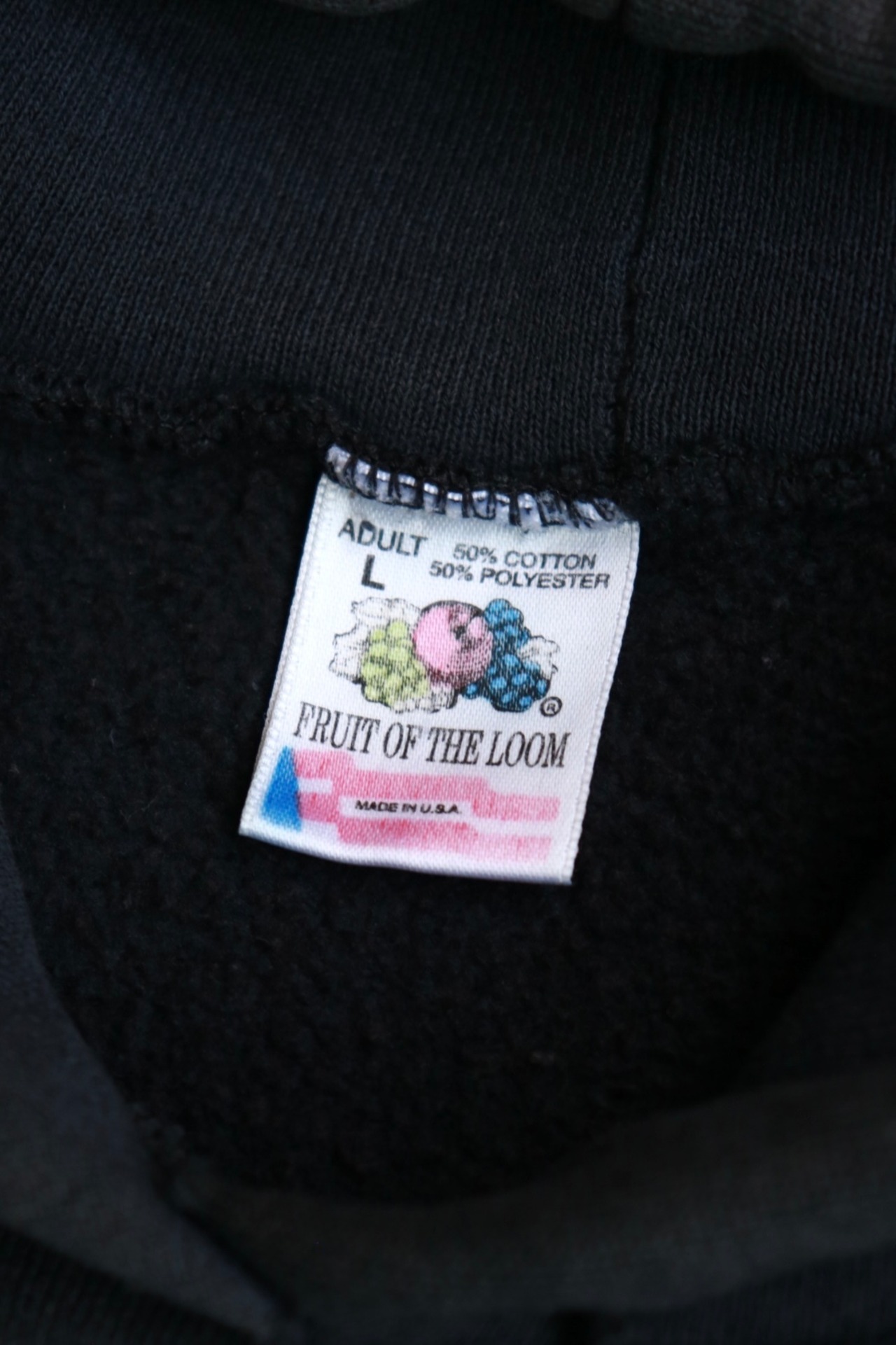 90s Fruit of the loom faded black hoodie