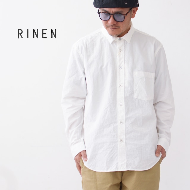 RINEN [リネン] 80/2 ダウンプルーフ レギュラーカラーシャツ  [R35000-S] ワイシャツ・無地・レギュラーカラーシャツ・MEN'S [2024SS]