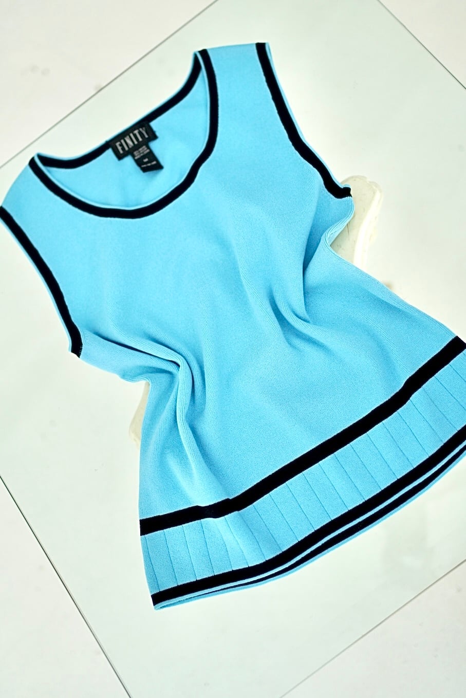 summer knit blue tank