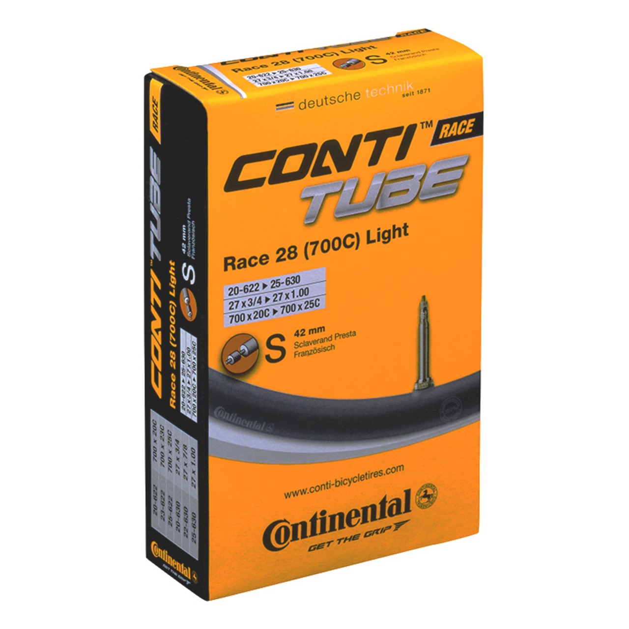 【単品】Continental  チューブ Race28 Light  700×20-25C 仏式 (60mm)
