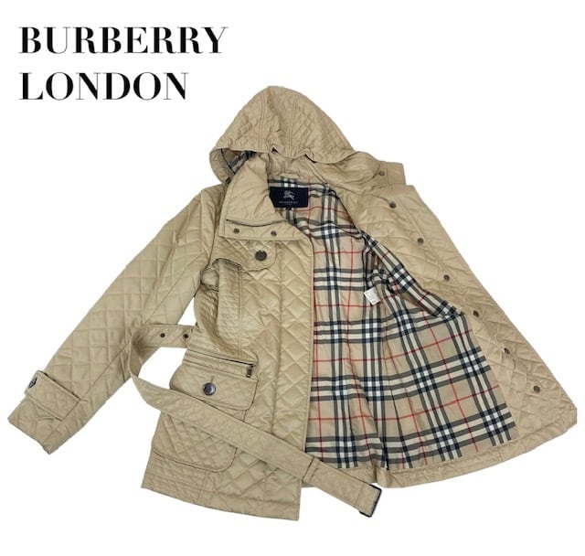 中古 バーバリーロンドン BURBERRY LONDON キルティングコート ベージュ レディース サイズ40