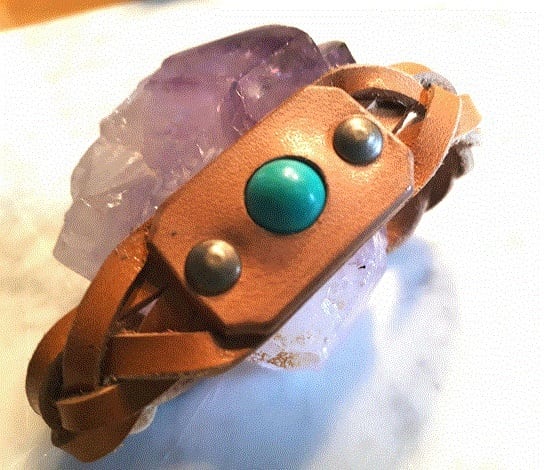 パワーストーン革五つマジック編みブレスレット | クラフトレザー