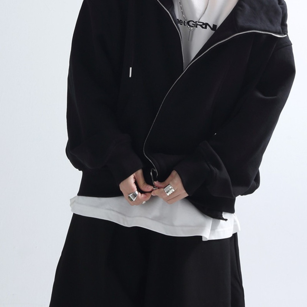 ヘビーシルエットハイネックパーカー　968