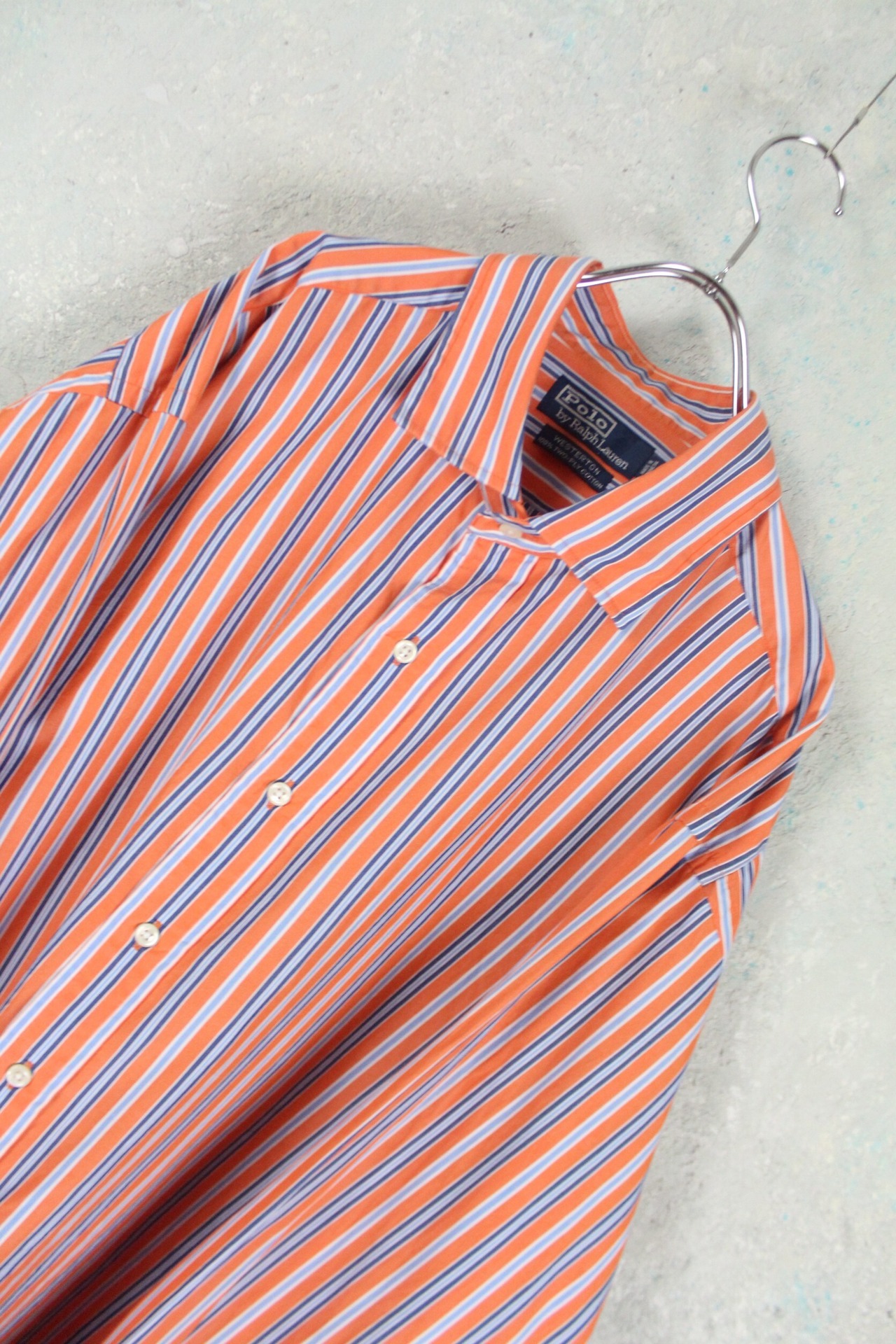 Polo by Ralph Lauren オレンジ×ブルー ストライプシャツ【FF-3638】 | cv