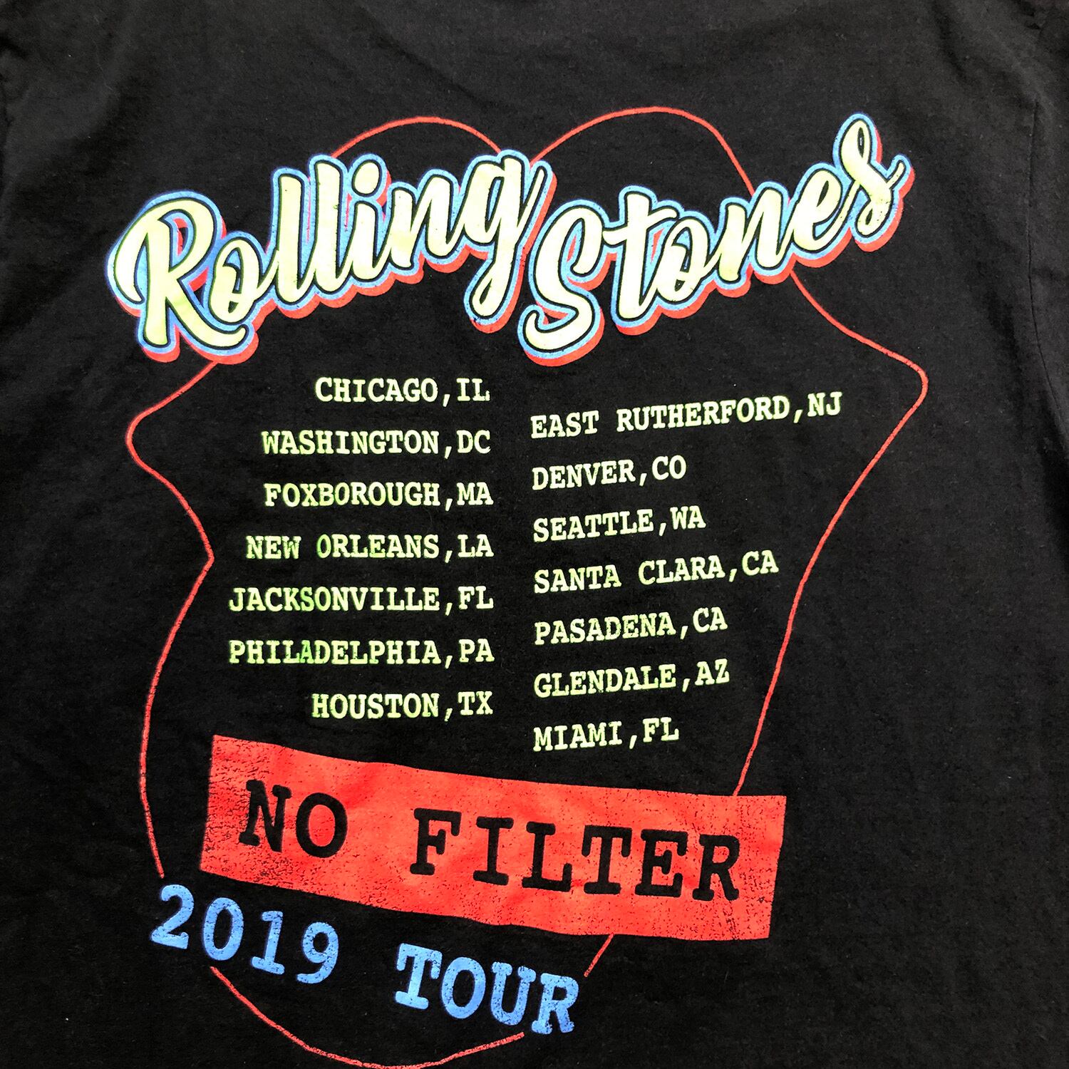 ローリングストーンズ NO FILTER 2019 TOUR ロックTシャツ バンドTシャツ メンズXL ミュージック THE ROLLING  STONES 古着