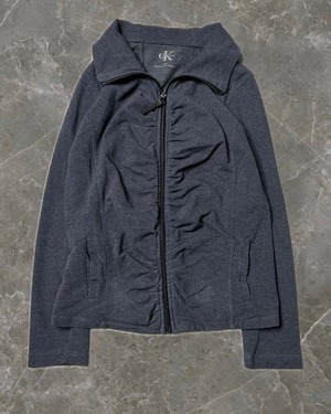 "Calvin Klein" gather short length zip jacket