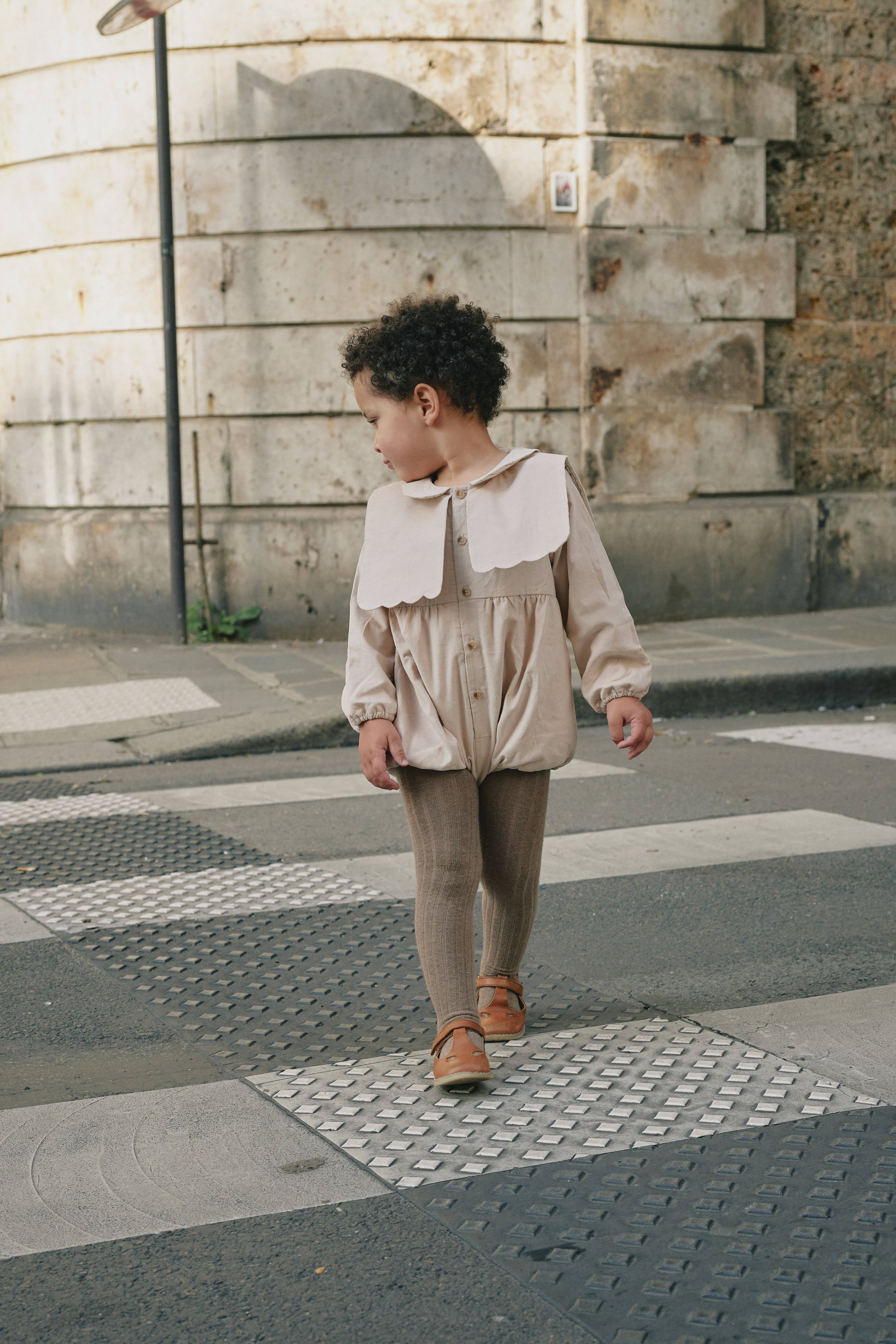 【予約/送料無料】Romper SORBONNE- velvet beige  / Maison Marelle