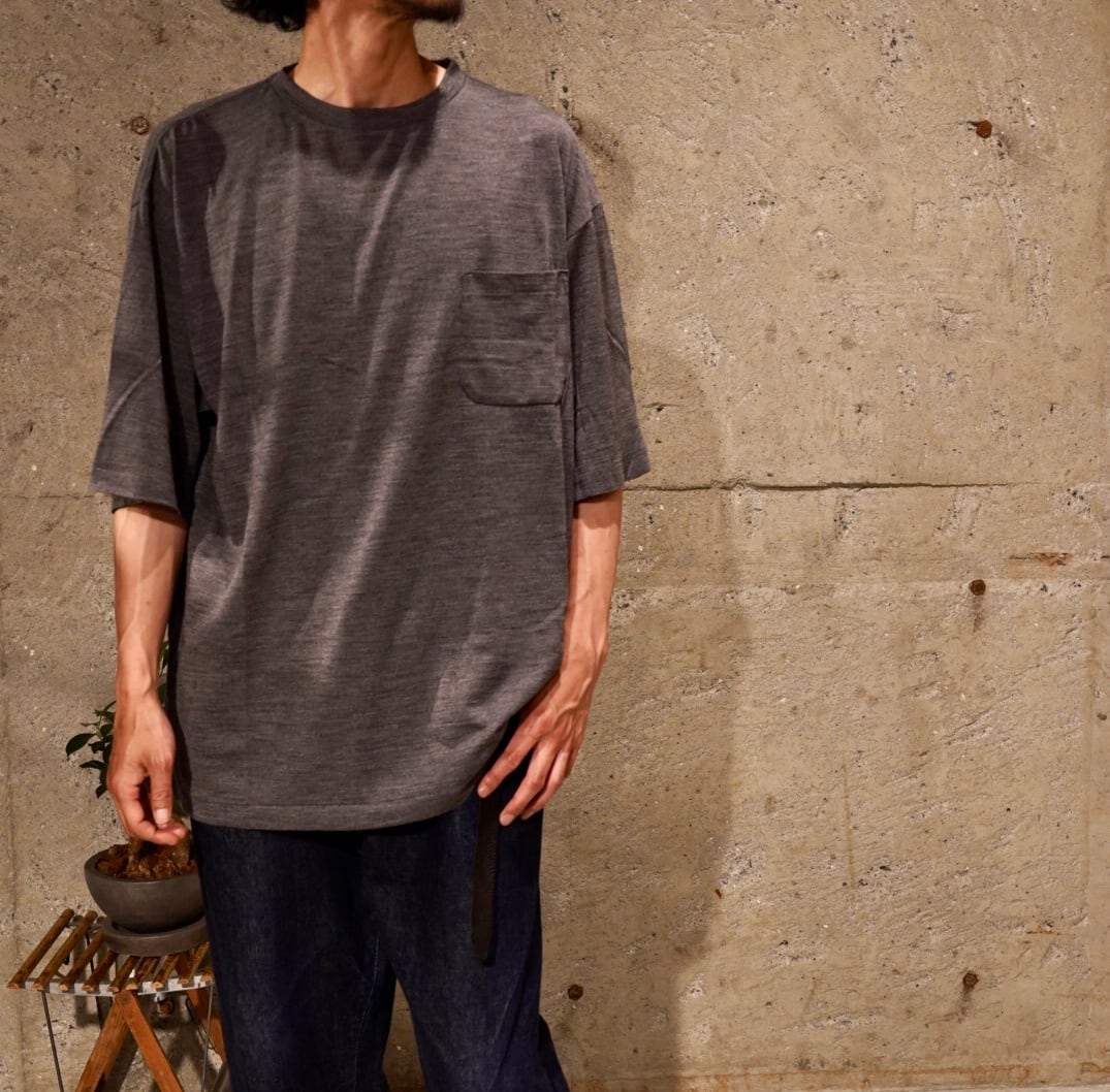 【新品未使用】comoli 23ss サマーウール天竺Tシャツ gray 3