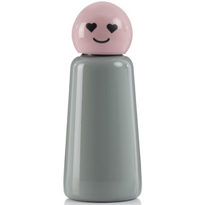 Skittle Bottle Mini 300ml - Light Grey &Pink heart