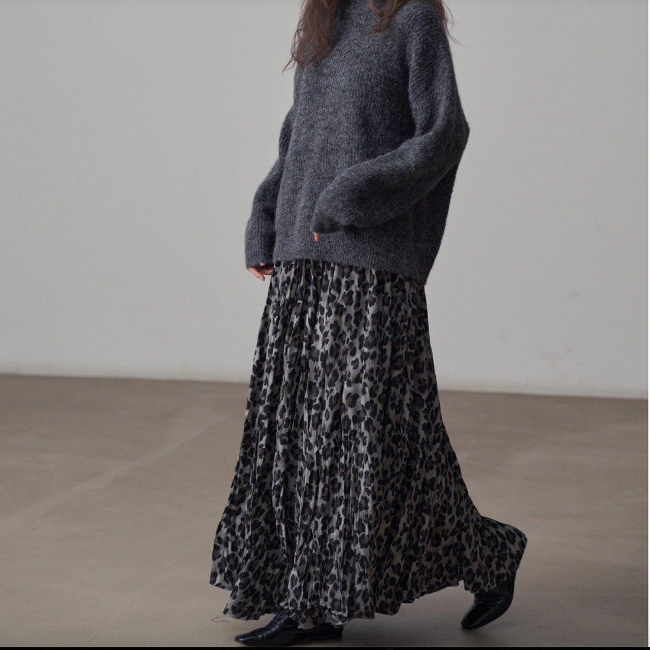 アニマル柄 プリーツ ロング丈 スカート 00032・画像4