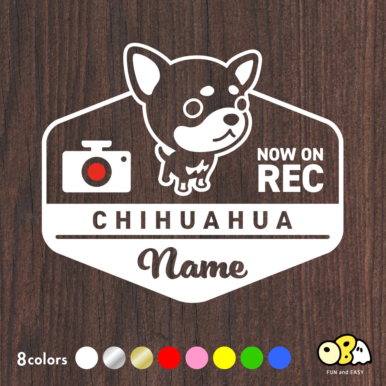 チワワ・スムースコートB 【NOW ON REC】エンブレムデザイン 名入れ