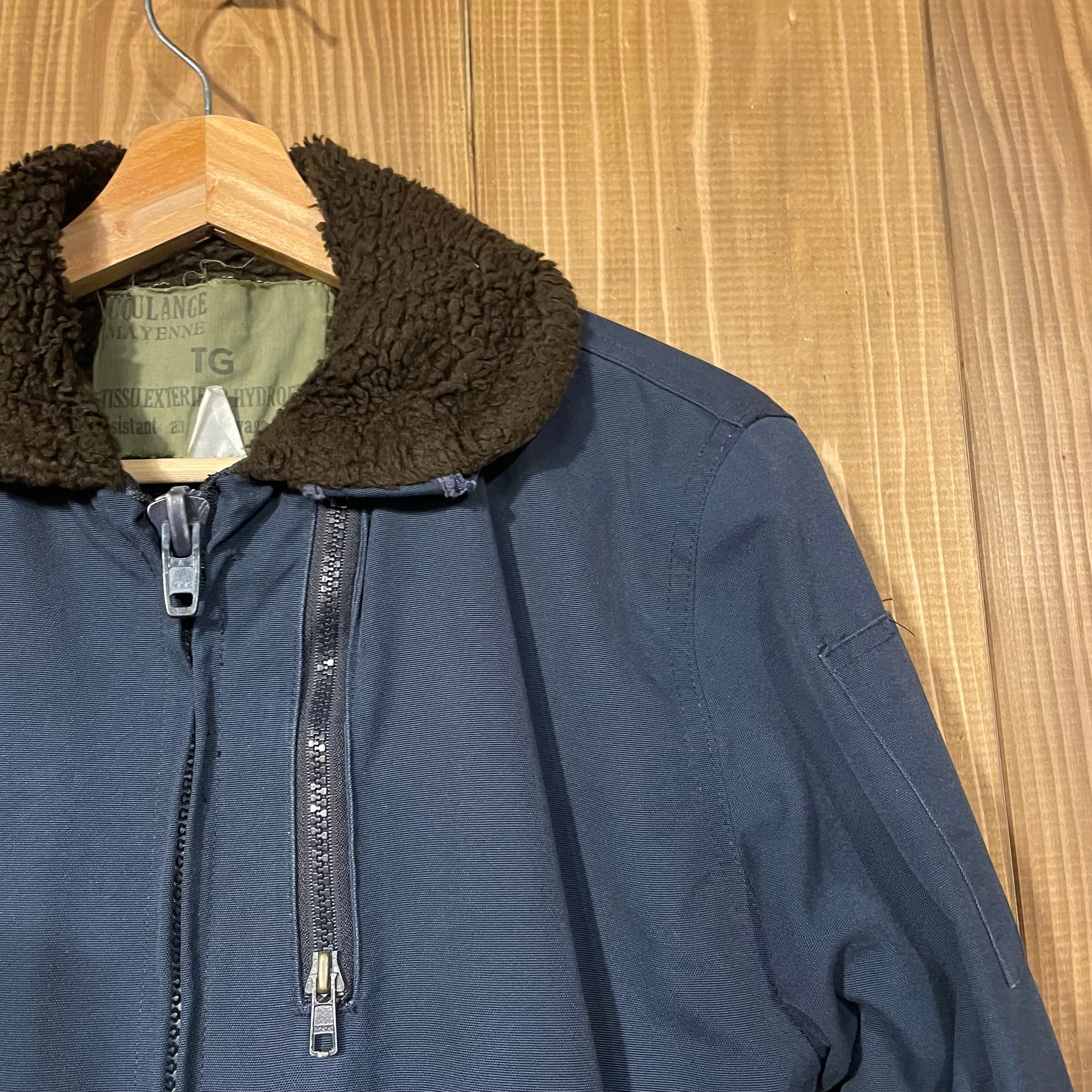 80s フランス海軍 N-1デッキ ジャケット French ユーロ 襟ボア 裏ボア