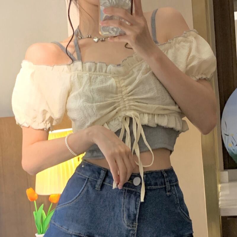 サマーカジュアルシャツ ストリート 大人ガーリー スウィート キュート 夏物 ピュア 1号婦人39491172134