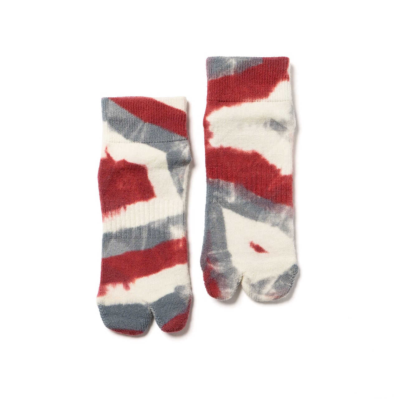 Tie Dye Merino Wool Ankle Socks(Smoke × Ruby)