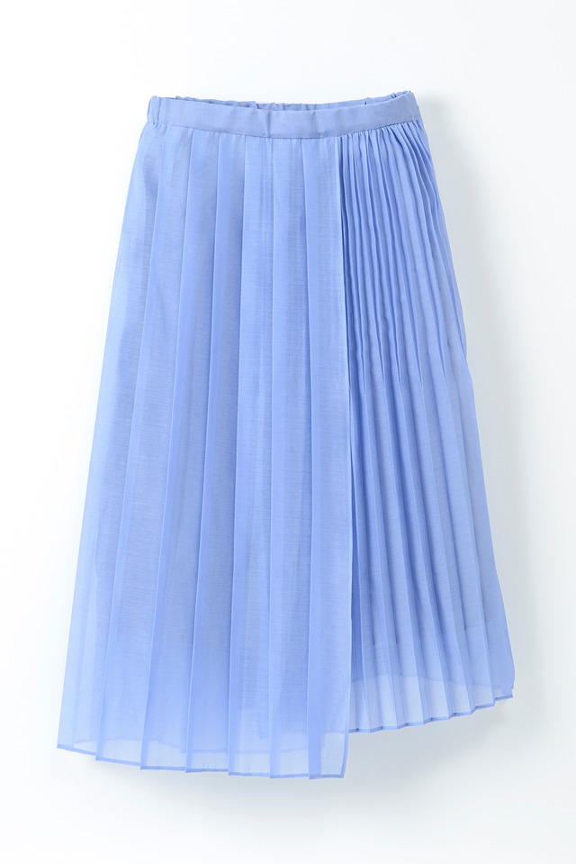 Sheer pleated skirt　/blue