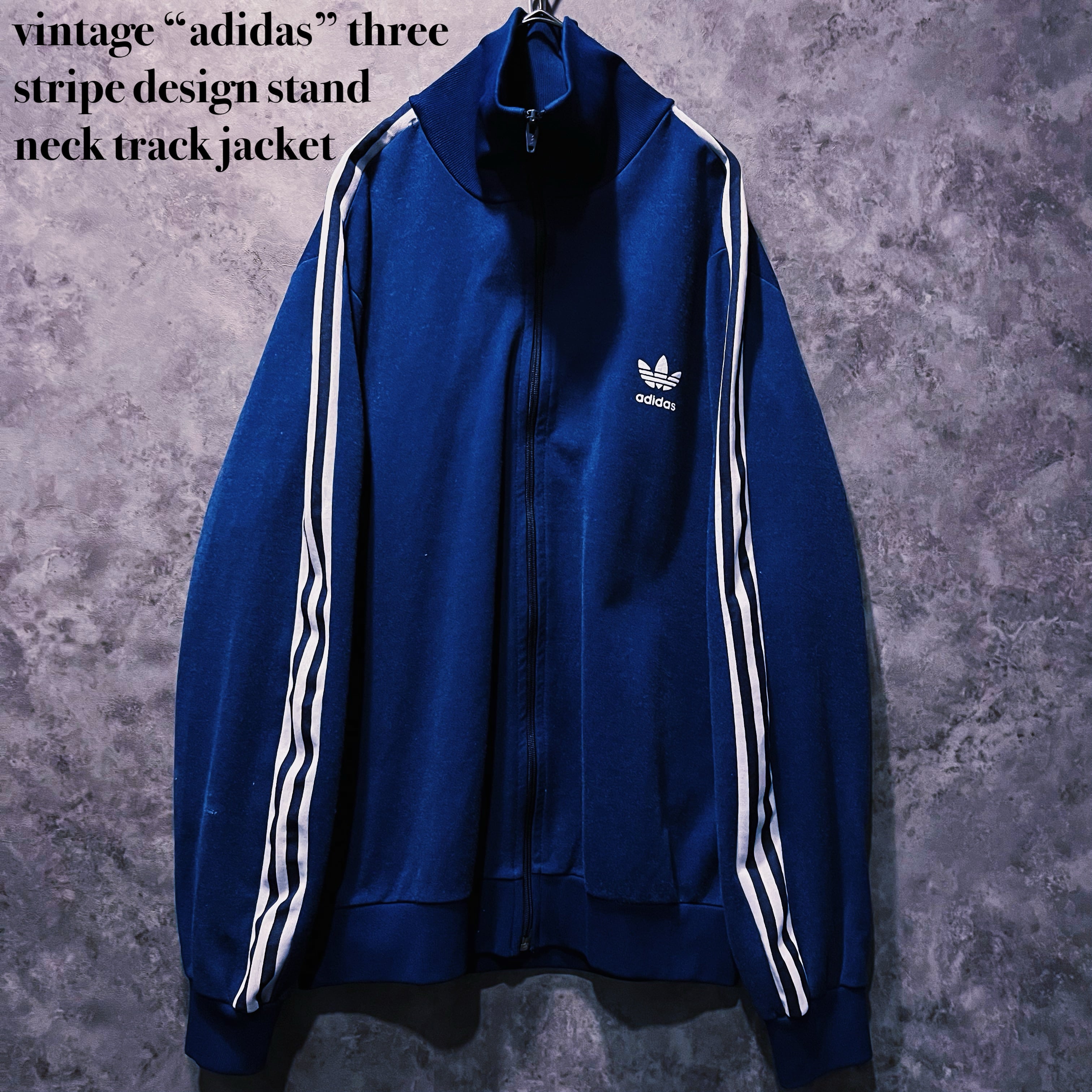 【doppio】vintage “adidas” three stripe design stand neck track jacket