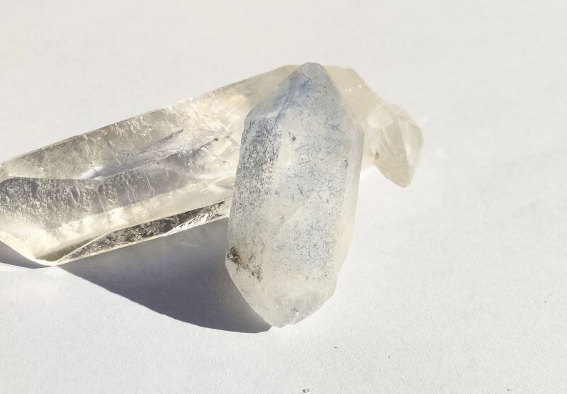 ∞レア!デュモルチェライトインクォーツ・ダブルポイント原石