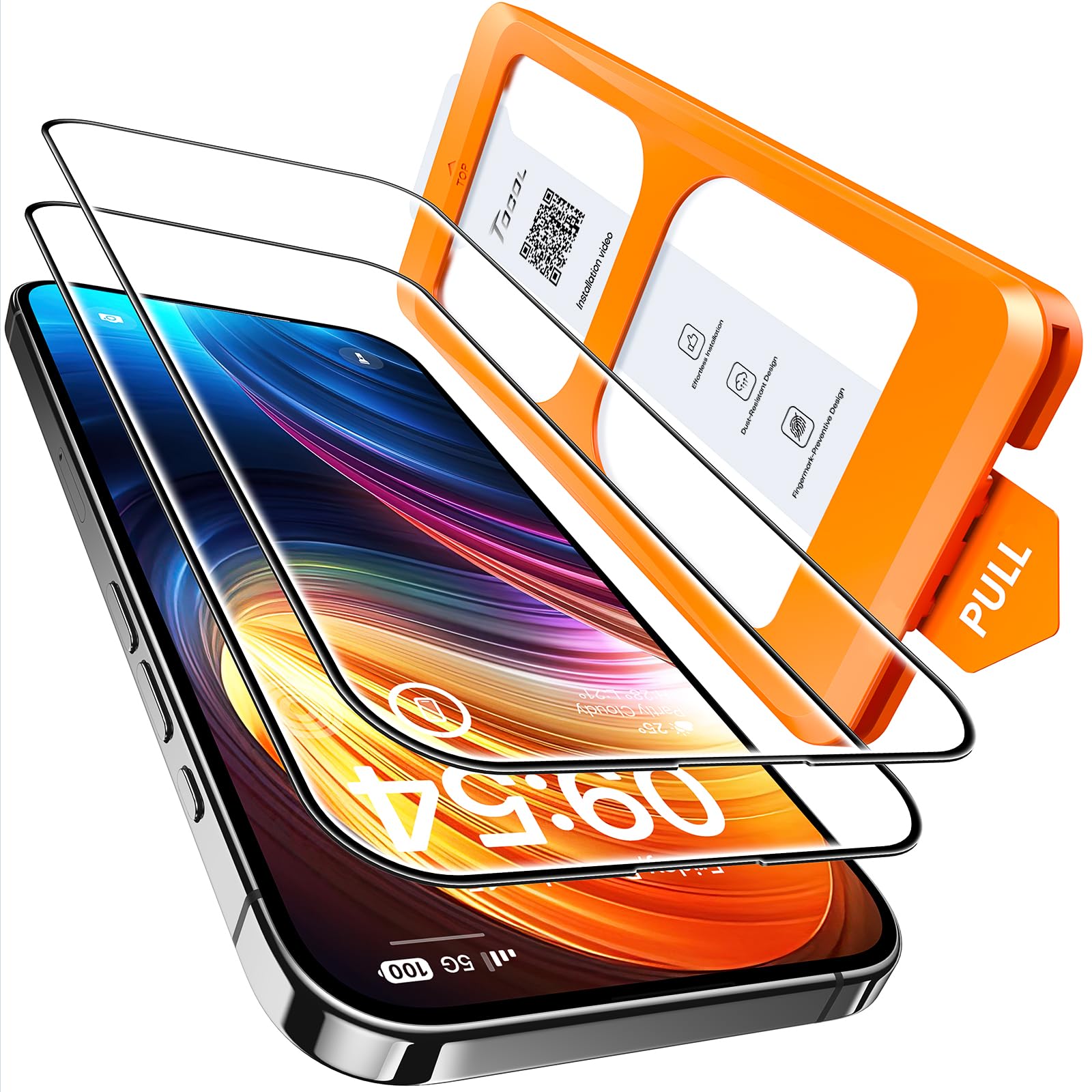 【一瞬貼り・気泡なし】TOCOL iPhone 16 用 ガラスフィルム 硬度9H 高透過率