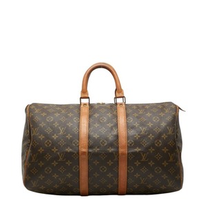 ルイ ヴィトン モノグラム キーポル45 ボストンバッグ M41428 ブラウン PVC レザー レディース LOUIS VUITTON 【中古】