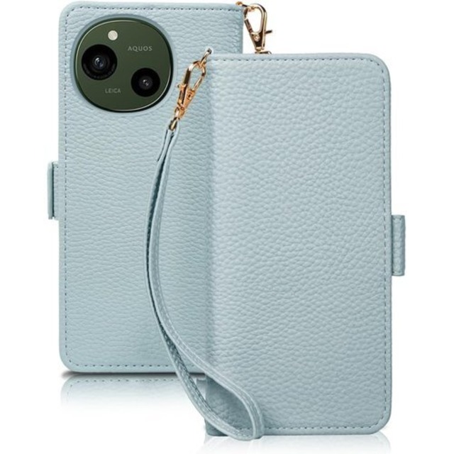 SZJAMIE AQUOS R9 ケース 手帳型 SH-51E スマホケース AQUOSR9 手帳型ケース カバー アクオス R9 ケース おしゃれ SH51E 携帯ケース 軽量 薄型 A401SH ケース 可愛い 人気 耐衝撃 上質な手触り カード収納 純正 財布型 ブランド 横置きスタンド機能 ストラップ付き AQUOS R9 SH-51E 対応ブルー 1661