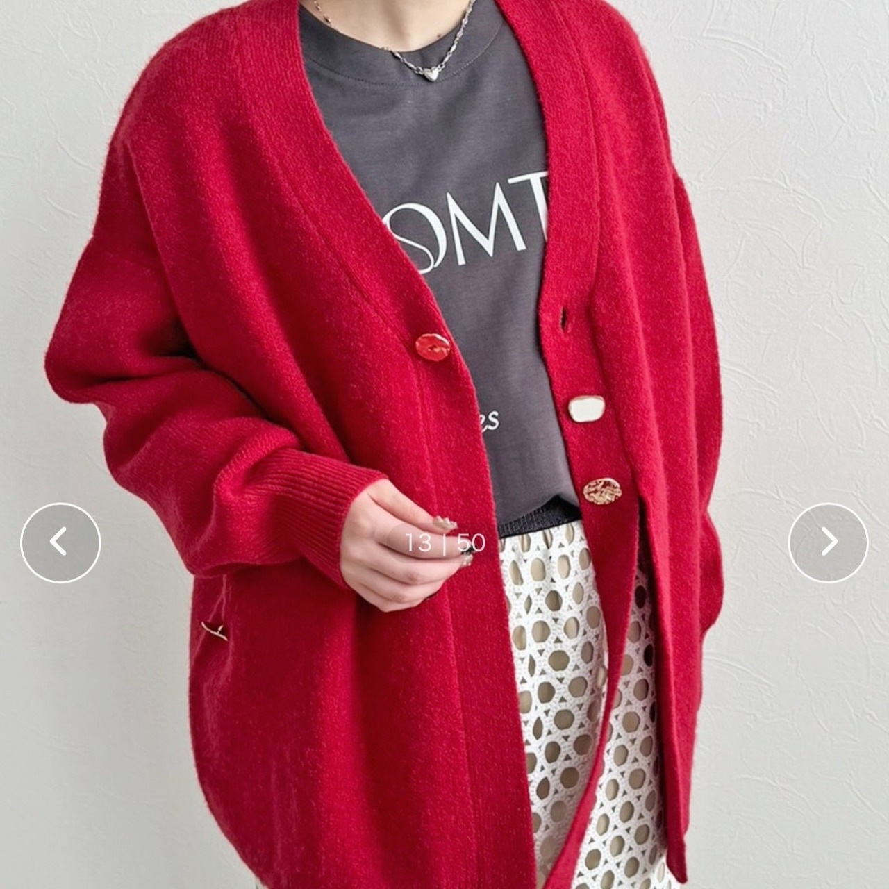 レルビエ lehlbie  アソート釦ニットカーディガン