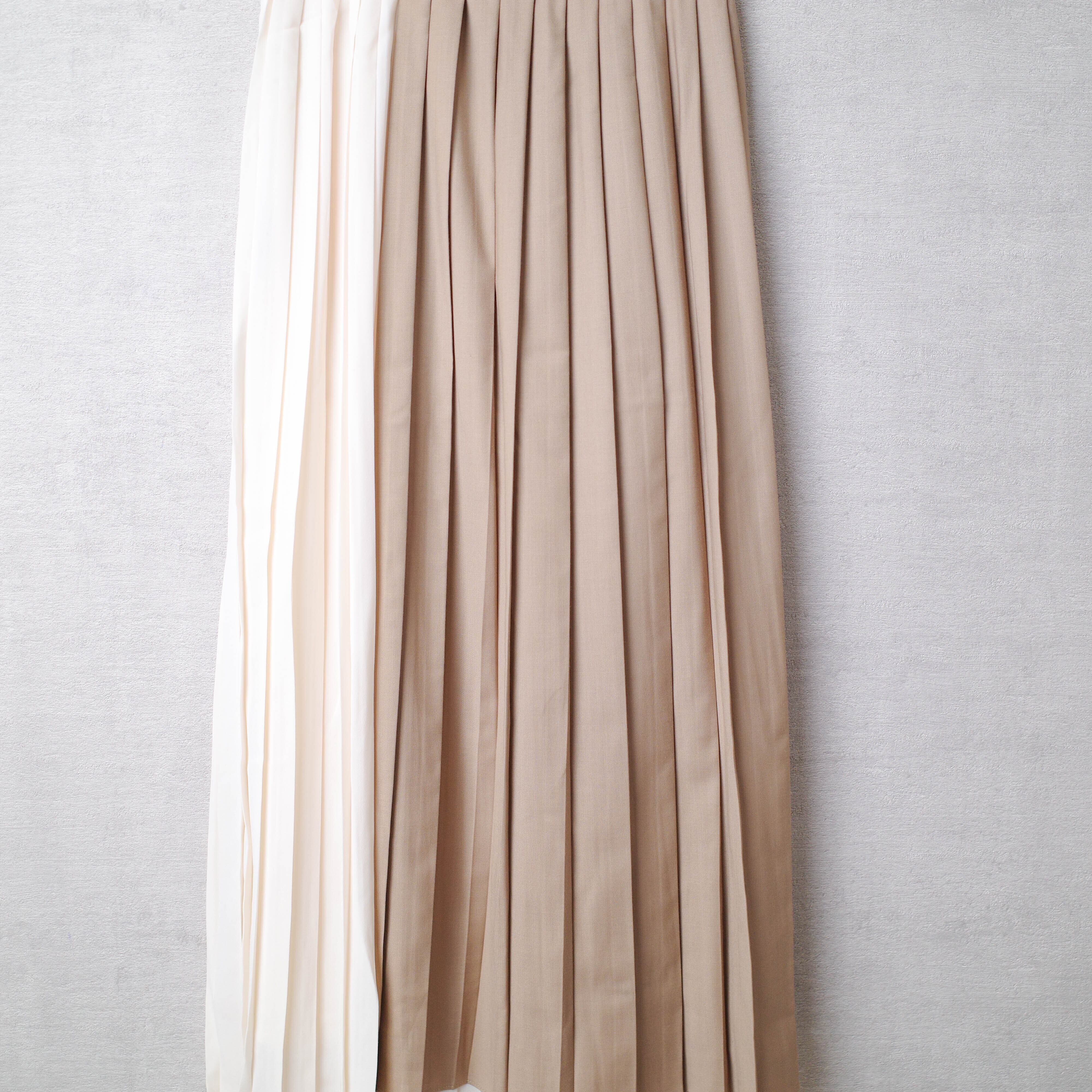 [NEW] CLANE	PLEATS LAYERED SKIRT 10109-6132 BEIGE