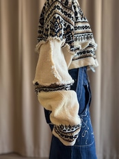 natural nordic pattern remake knit cardigan-5126-12