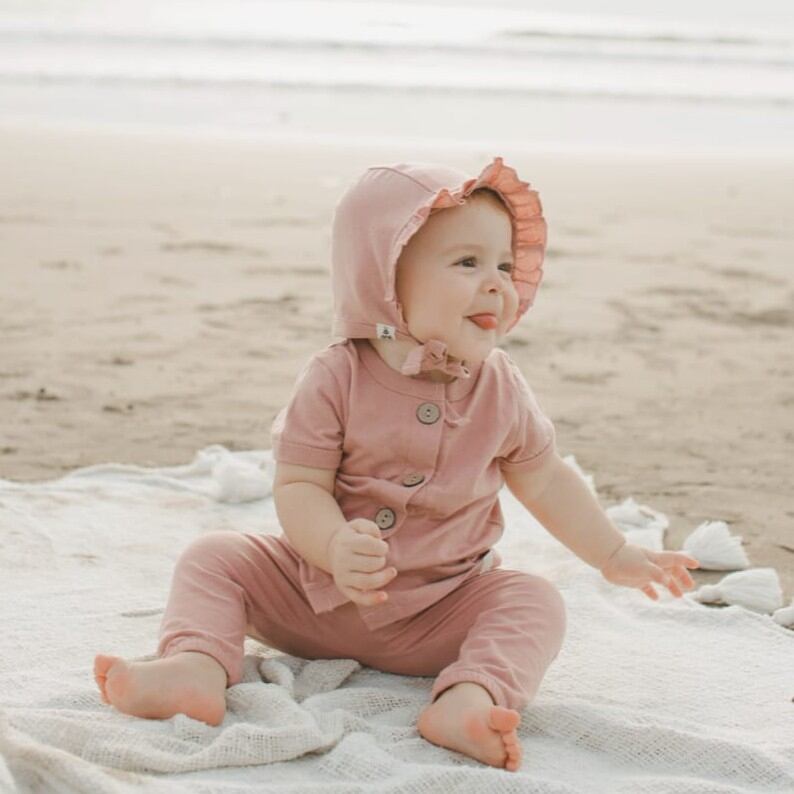 Bohobaby/Ruffle bonnet/0-12m/写真映えにも日除けにも♡ラッフルボンネット