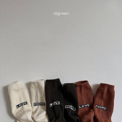 【予約　2024 spring】more love socks 3pcs set〔モアラブソックス3足セット〕　digreen