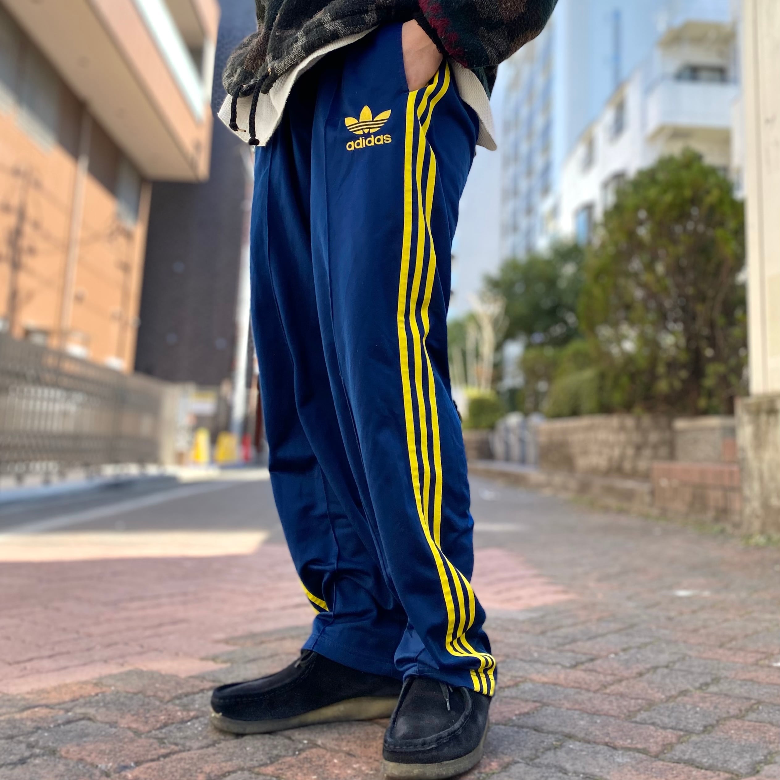 90s adidas アディダス トラック ナイロンパンツ ネイビー サイズ S