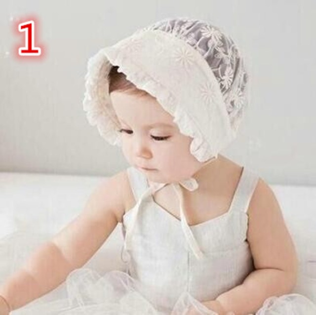 ベビーボンネット 帽子 日よけ かわいい ボンネット レース Baby Rito