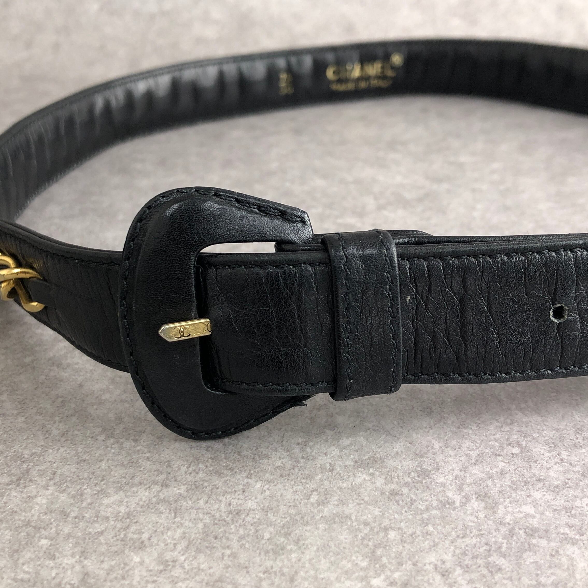 CHANEL シャネル マトラッセ ベルト ブラック レザー vintage