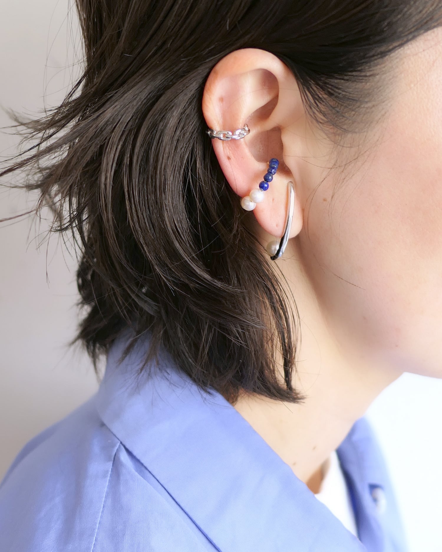 PIERCE | 片耳 ロングアーチパールピアス | TRIFLES - トライフルズの