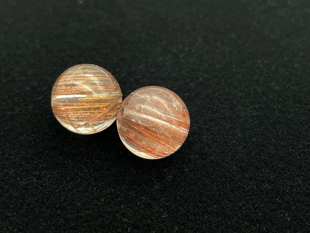 ハンドメイドビーズ素材セット（ブラウンレッドルチルクォーツ）