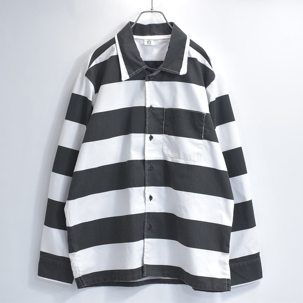 ヴィンテージ 80年代～90年代 アメリカ囚人服(プリズナーシャツ) 90s～ WY BRAND プリズナー ボーダー ワークシャツ ジャケット 太縞