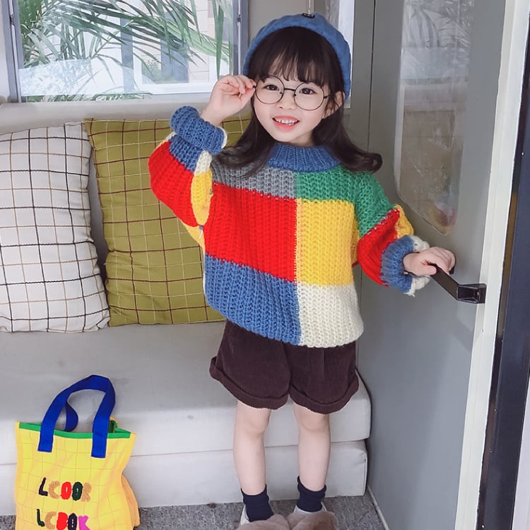 評価 春服 ❤ セーター ニット かわいい カラフル 長袖 韓国 人気 tv 