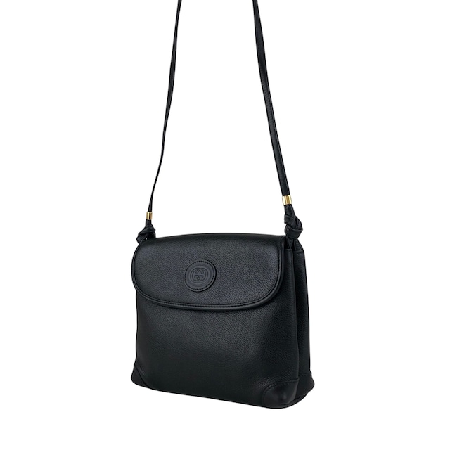 GUCCI グッチ ショルダーバッグ ブラック GG レザー vintage ヴィンテージ オールド irwn5s