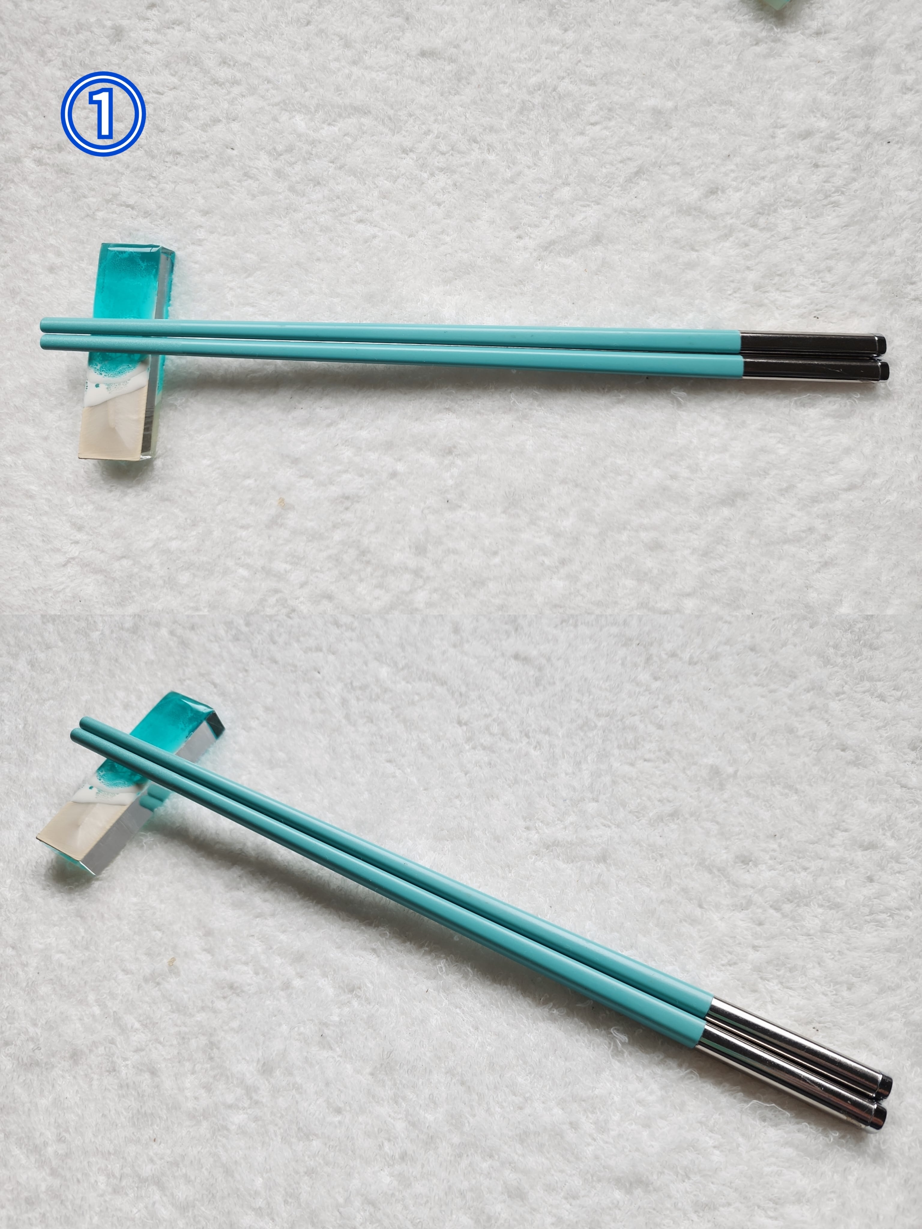 458.オーシャンレジンアート 箸置き&お箸set