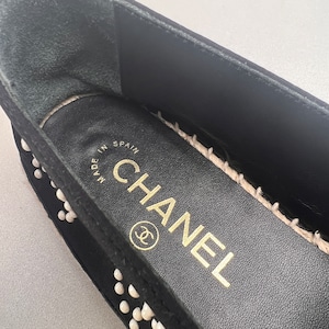 CHANEL シャネル エスパドリーユ　スリッポン ココマーク　SIZE37 シューズ 黒 A-13501