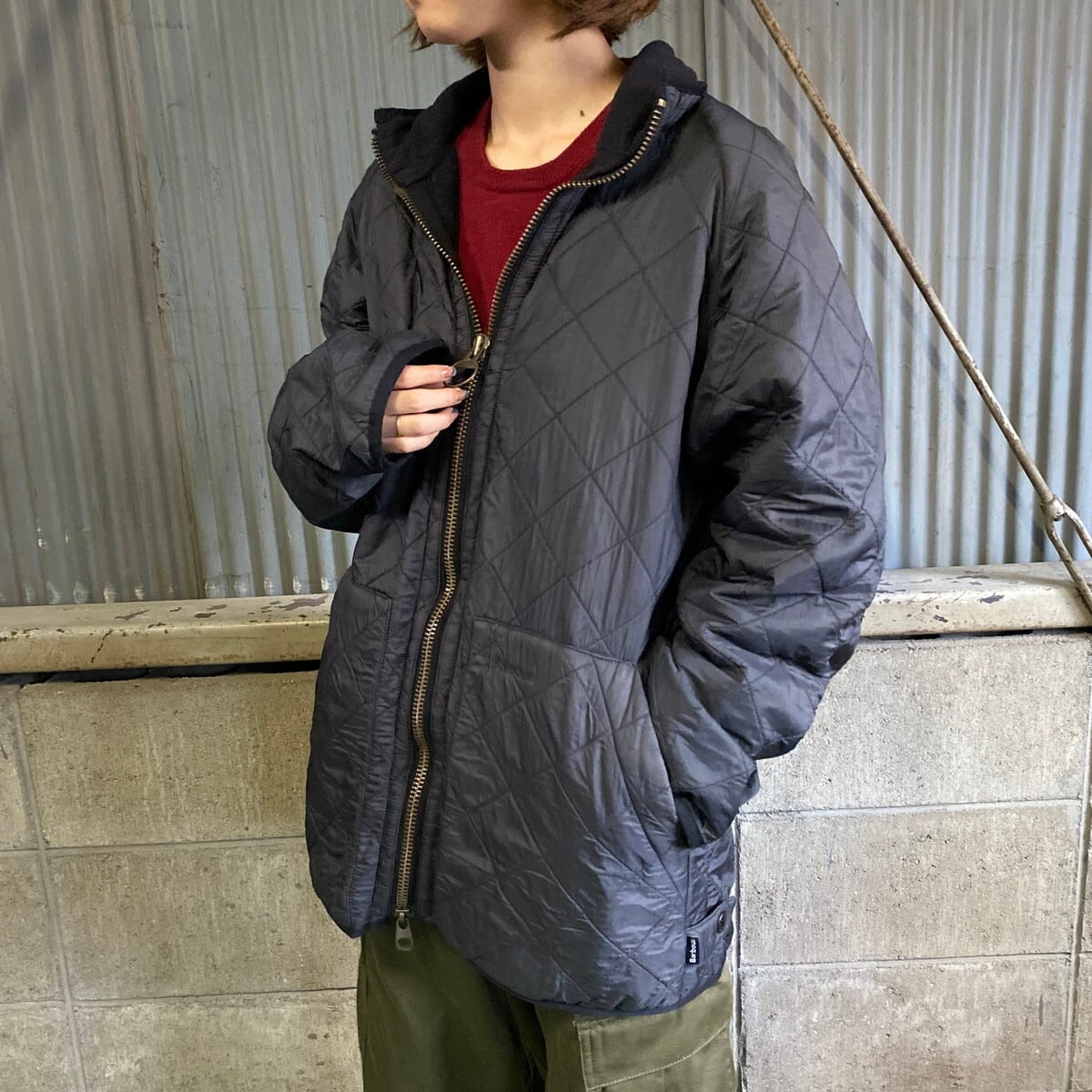 Barbour バブアー ポーラキルト キルティングジャケット メンズM 古着 