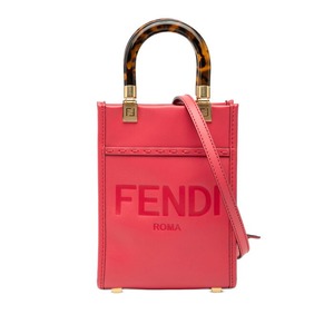 フェンディ サンシャイン ショッパー スモール ショルダーバッグ ハンドバッグ 2WAY 8BS051 ピンク PVC レザー レディース FENDI 【中古】