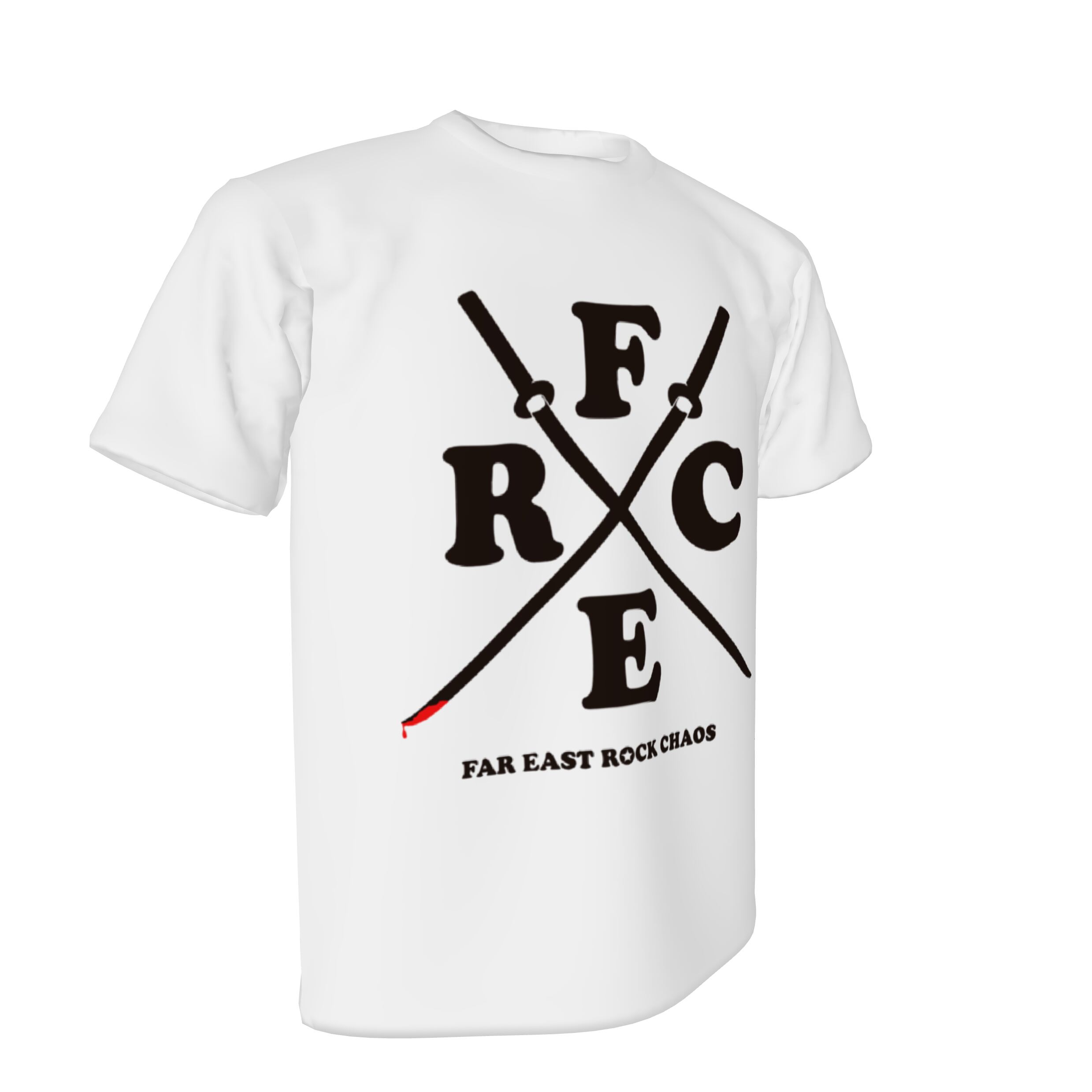 5.3oz オーガニックコットン】ブラッドVer. ロゴTシャツ白×黒×ブラッド 